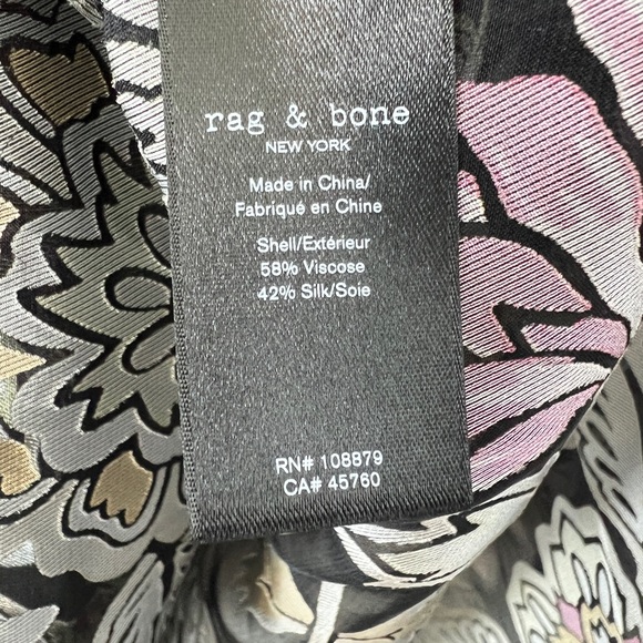 NWT 350 Rag & Bone Sierra Floral Off-The-Shoulder Blouse - Silk Blend Top - Picture 4 of 5